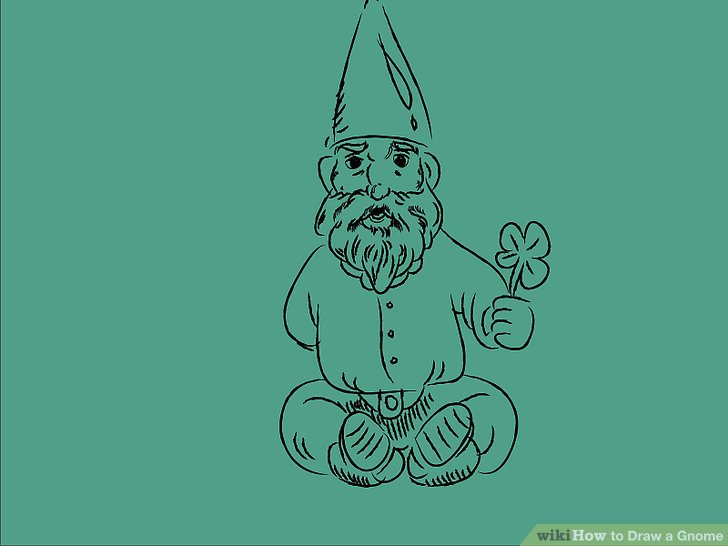 728x546 How To Draw A Gnome Steps - Garden Gnome Drawing