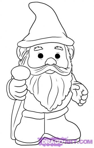 331x520 Learn How To Draw A Gnome, Stuff, Pop Culture, Free Step - Garden Gnome Drawing