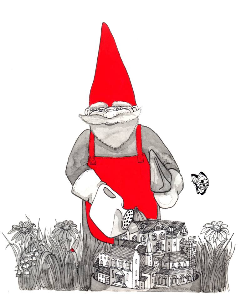 770x940 The Garden Gnome Drawing - Garden Gnome Drawing