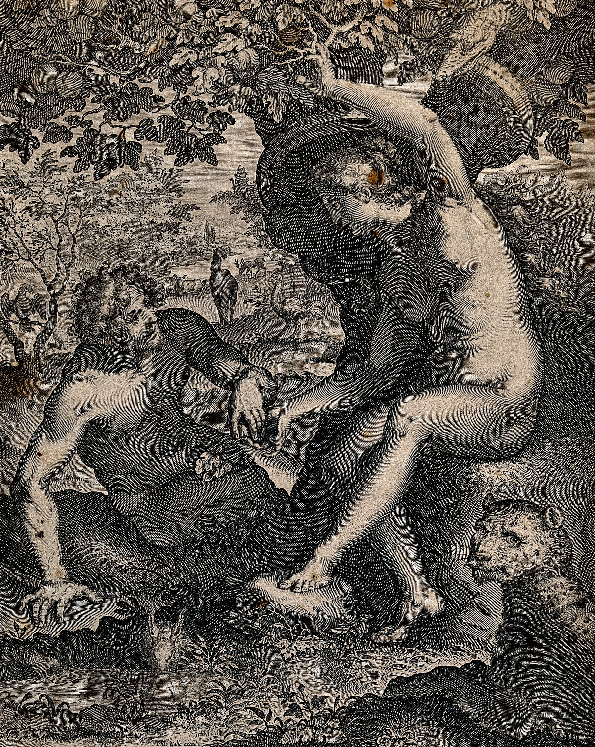 2358x2962 Filein The Garden Of Eden, Eve Offers Adam The Apple Line Engra - Garden Of Eden Drawing