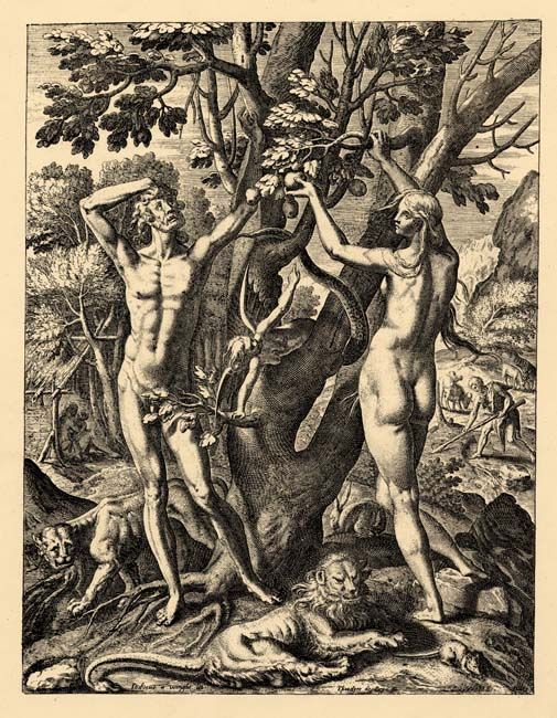 505x650 garden of eden bible theodor de bry's drawing of the biblical - Garden Of Eden Drawing