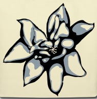 190x194 blooming vine design on gardenia tote bag - Gardenia Drawing