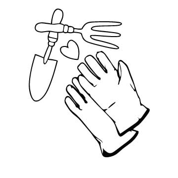 360x360 garden tools and gloves memorialization personalization - Gardening Tools Drawing