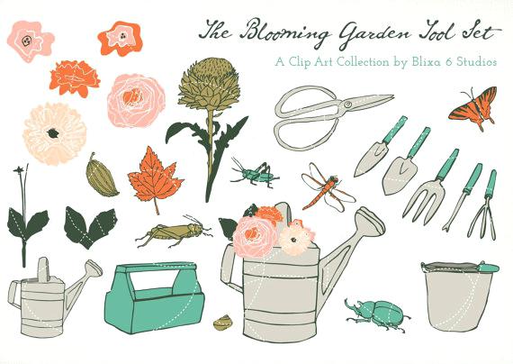 570x404 gardening tools drawing john pen and ink drawing of garden tools - Gardening Tools Drawing