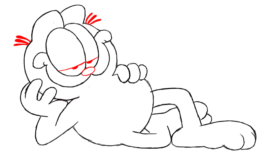 900x543 How To Draw Garfield - Garfield Drawing