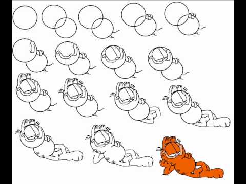 480x360 How To Draw Garfield Step - Garfield Drawing
