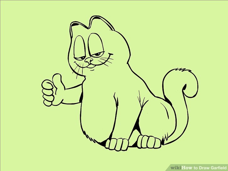 728x546 How To Draw Garfield - Garfield Drawing