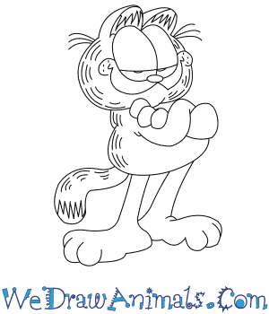 300x350 How To Draw Garfield - Garfield Drawing