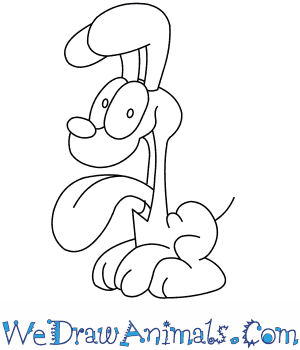 300x350 How To Draw Odie From Garfield - Garfield Drawing