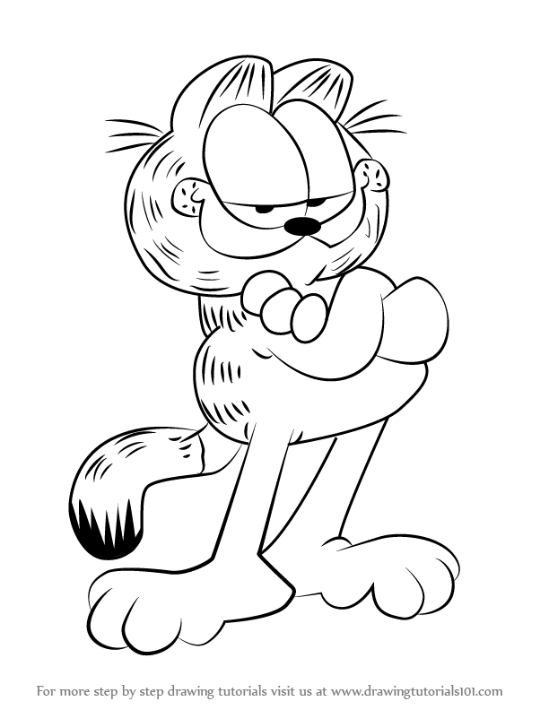 612x792 Learn How To Draw Garfield - Garfield Drawing