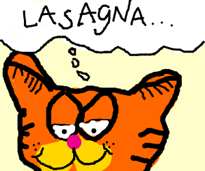 300x250 Garfield Wants Lasagna So Bad Drawing - Garfield Drawing