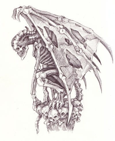 400x490 Gargoyle Drawings Bone Gargoyle - Gargoyle Drawing