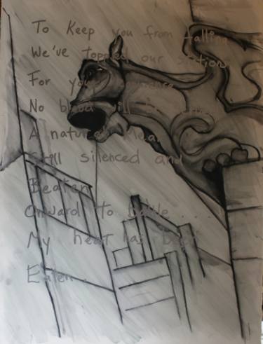 375x491 New York City Gargoyle Drawing - Gargoyle Drawing