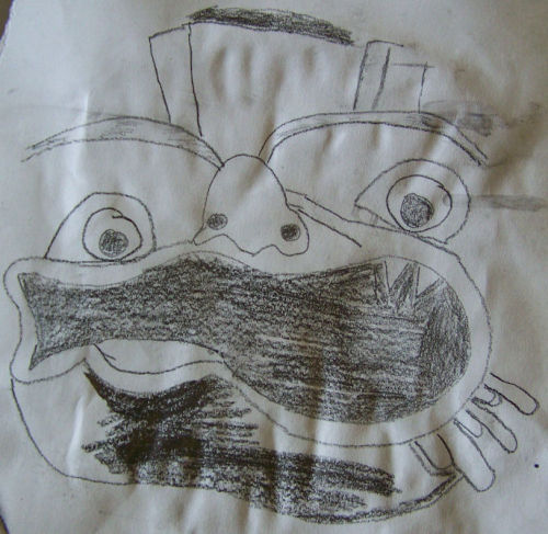 500x487 The Pod Floating Studio Gallery Gargoyle Drawing - Gargoyle Drawing