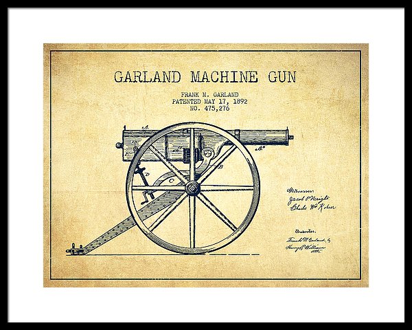 600x480 garland machine gun patent drawing - Garland Drawing