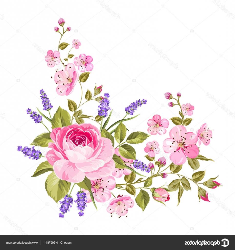 963x1024 hd stock illustration spring flowers garland drawing - Garland Drawing