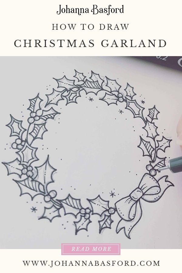 600x900 how to draw a christmas garland crafts watercolor christmas - Garland Drawing
