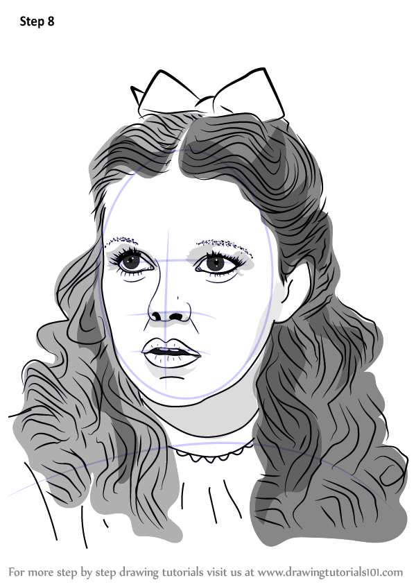 600x846 learn how to draw judy garland - Garland Drawing