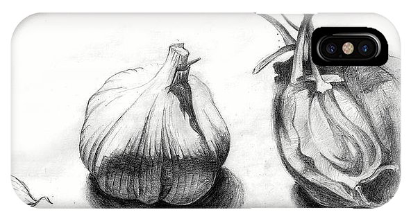 592x316 garlic drawing iphone x case for sale - Garlic Drawing