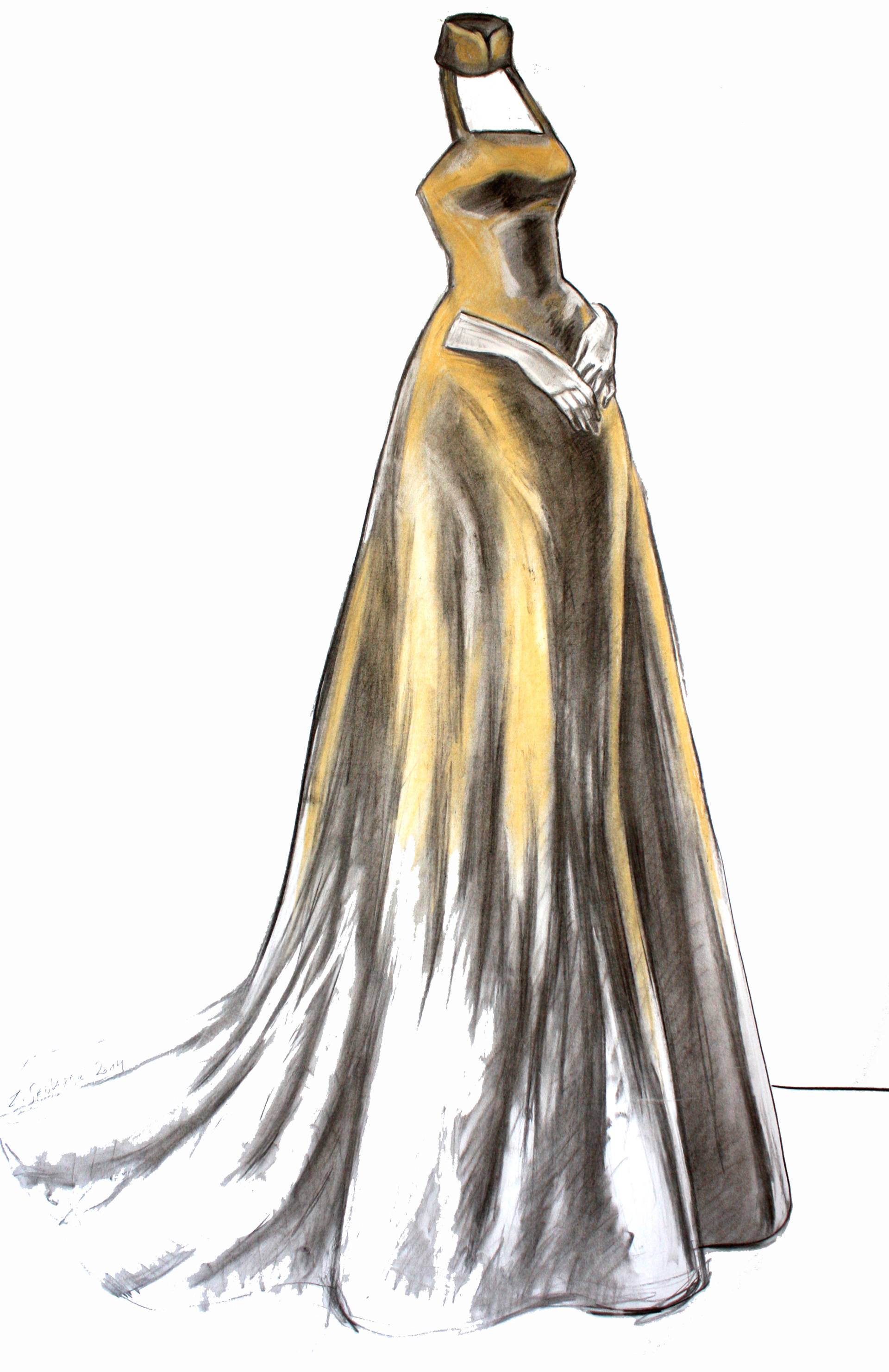 1920x2962 wedding dress drawing - Garment Drawing