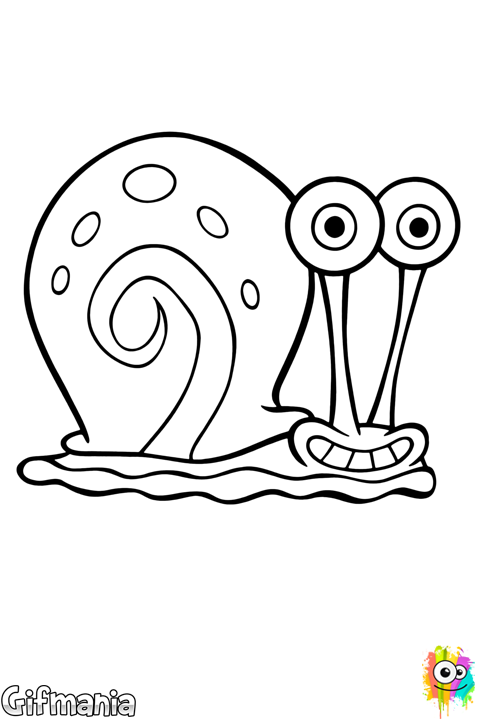 480x720 Gary The Spongebob's Snail, Smiling - Gary Drawing