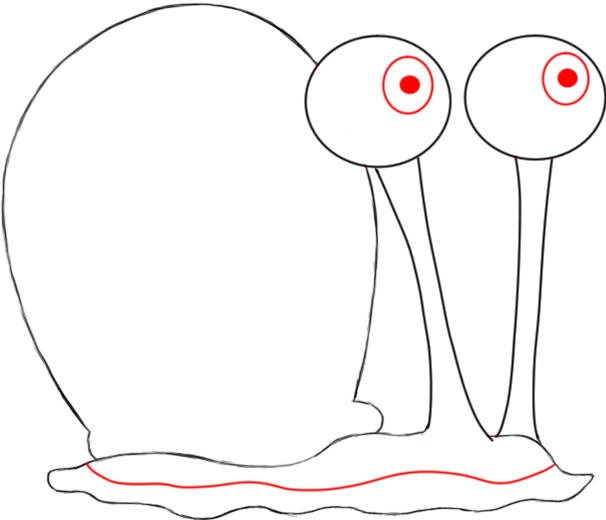 606x520 How To Draw Gary The Snail From Spongebob Squarepants - Gary Drawing