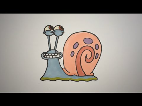 480x360 How To Draw Gary The Snail From Spongebob Step - Gary Drawing