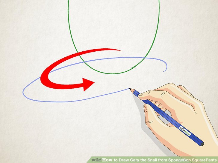 728x546 How To Draw Gary The Snail From Spongebob Squarepants Steps - Gary Drawing