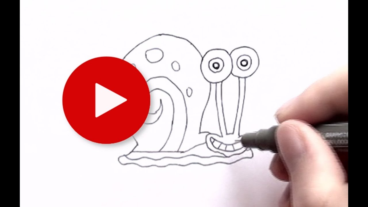 1280x720 How To Draw Gary The Snail From Spongebob How To Draw Cartoons - Gary Drawing