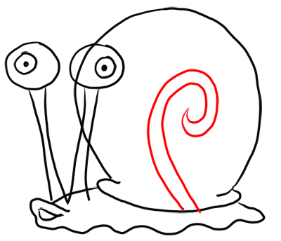 400x344 How To Draw Gary The Snail From Spongebob Squarepants Step - Gary Drawing