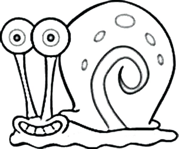 600x501 Halloween Coloring Pages Gary Spongebob S Pets - Gary The Snail Drawing