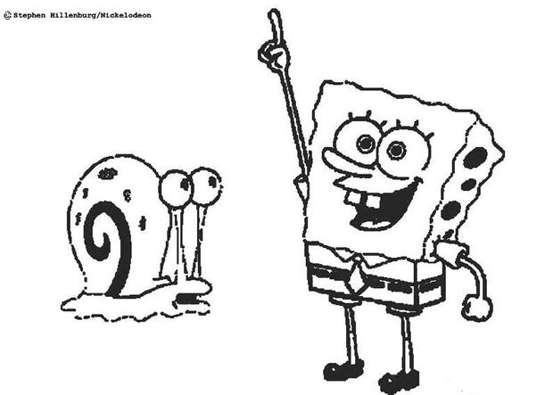 620x443 Spongebob And Gary The Snail Coloring Pages - Gary The Snail Drawing