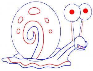 302x231 Drawing Printout How To Draw Gary The Snail From Spongebob - Gary The Snail Drawing
