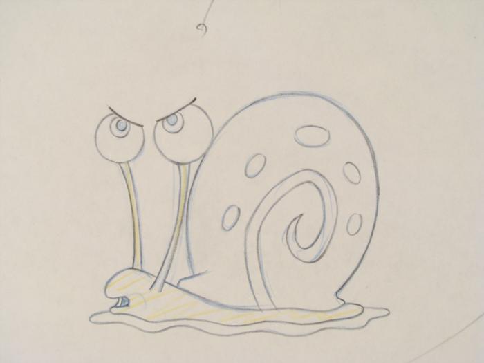700x525 Gary Snail Animation Art Original Spongebob Drawing - Gary The Snail Drawing