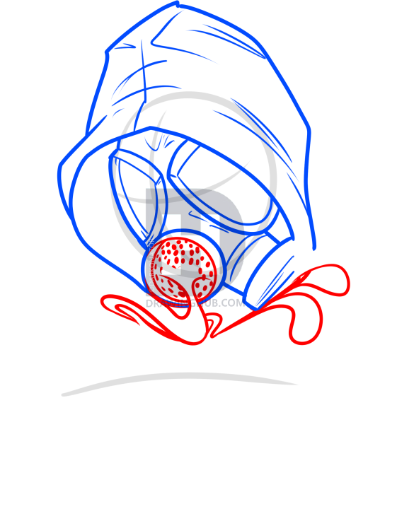 561x720 Gas Mask Drawing, Step - Gas Drawing