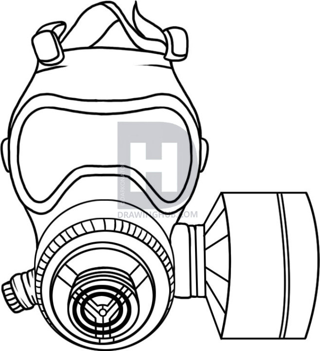 658x720 How To Draw A Gas Mask, Step - Gas Drawing