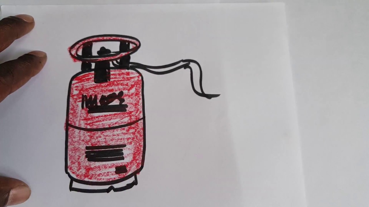 1280x720 How To Draw A Gas Cylinder Drawing, Sketch, Art Lessons, Quick - Gas Drawing