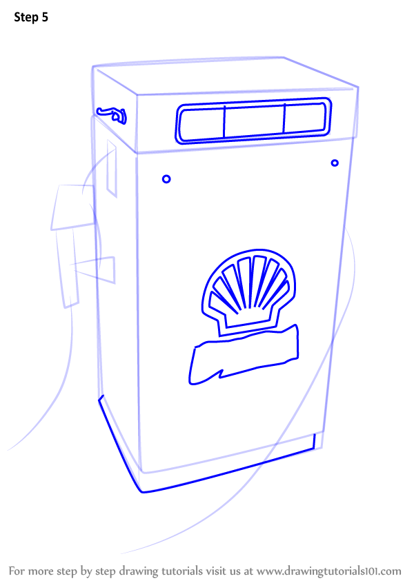 600x846 Learn How To Draw A Gas Pump - Gas Drawing