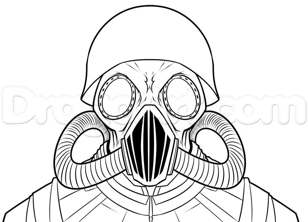 1000x721 Nwo Gas Masks Drawing Lesson, Step - Gas Drawing
