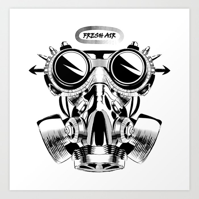 700x700 steampunk vintage design vector drawing gas mask punk respirator - Gas Drawing