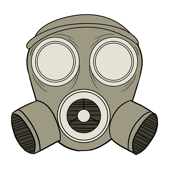 680x678 How To Draw A Gas Mask - Gas Mask Drawing