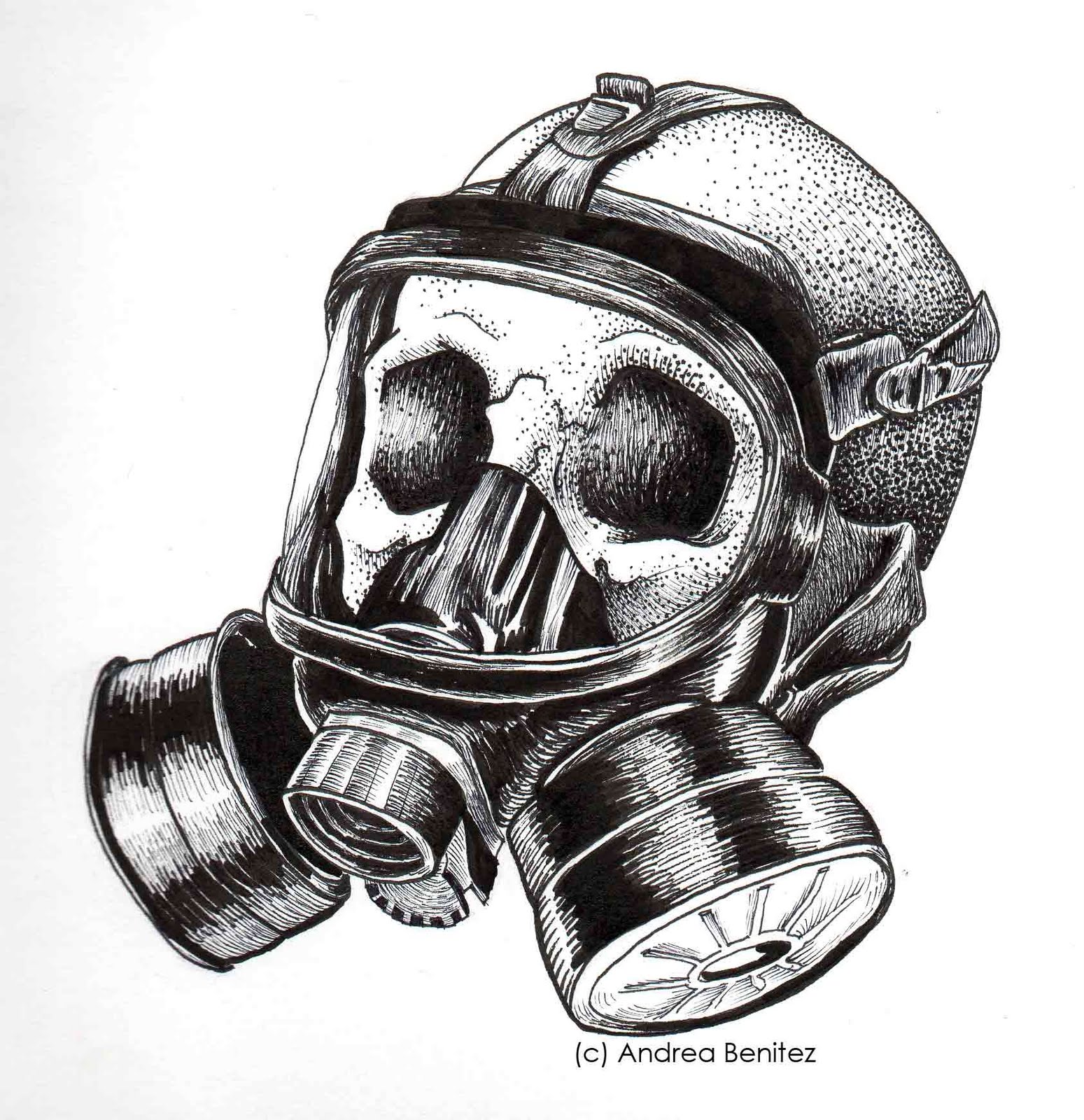 drawing gas mask ww1