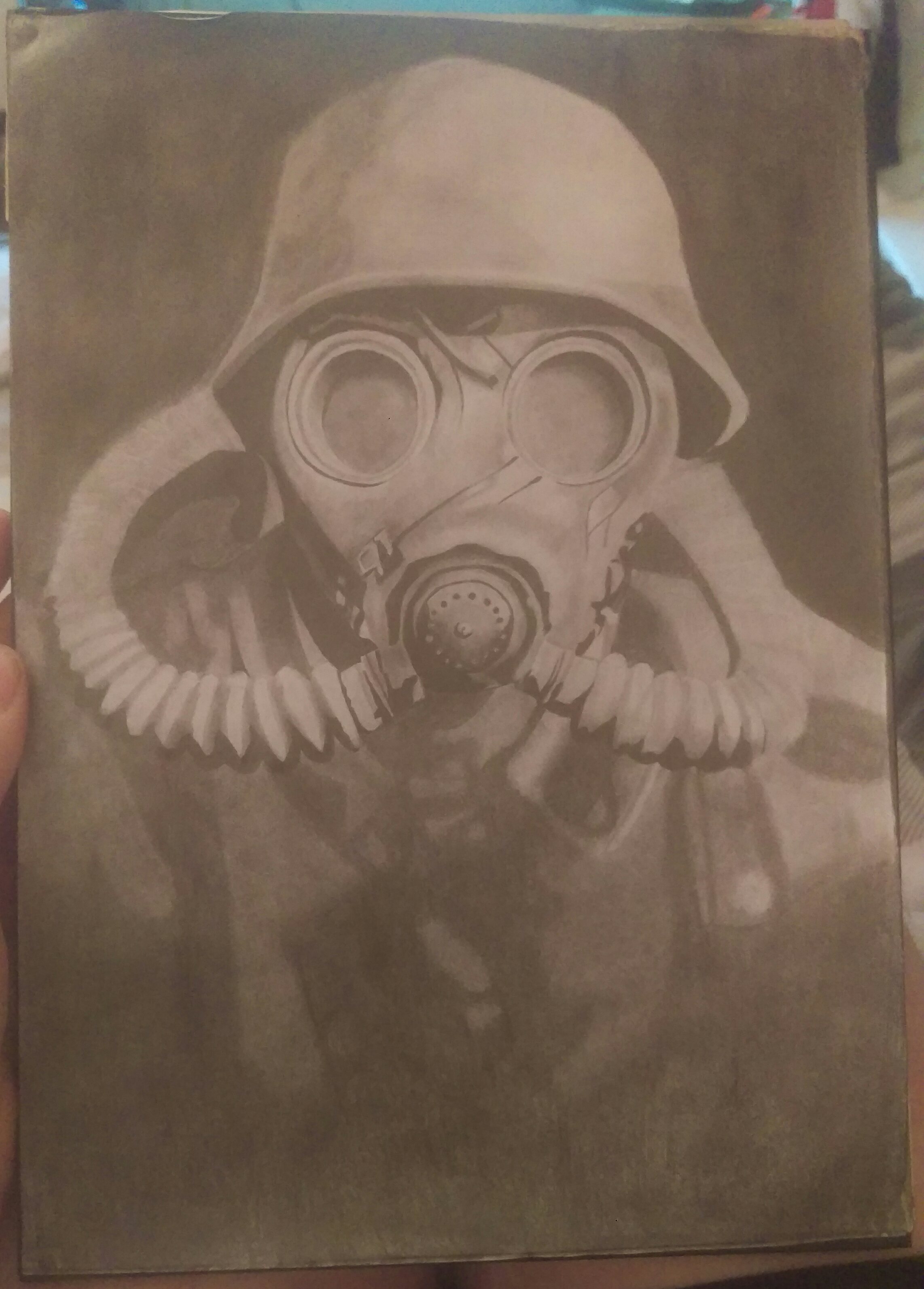 2284x3183 Gas Mask, Pencil Drawing - Gas Mask Drawing