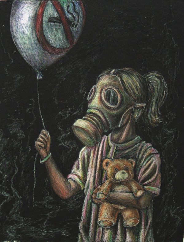 600x789 I Want To Breathe Fresh Air - Gas Mask Drawing Tumblr