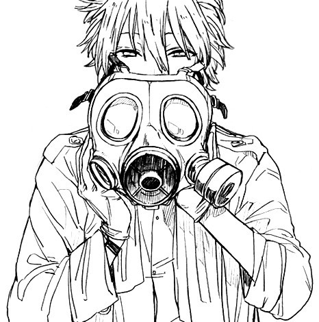 466x470 Gas Mask Via Tumblr On We Heart It - Gas Mask Drawing Tumblr