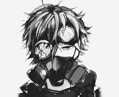 500x411 Manga Boy Tumblr Uploaded - Gas Mask Drawing Tumblr