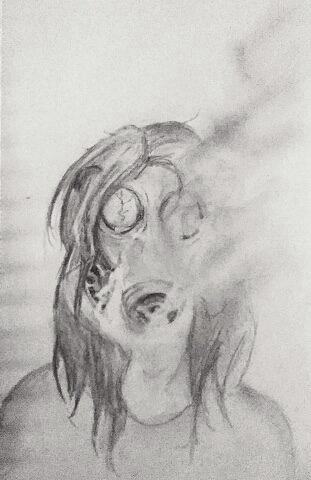 311x480 Gas Mask Drawing - Gas Mask Girl Drawing