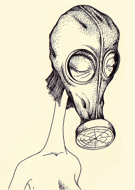 453x640 Gas Mask Girl Anna Kontonikola - Gas Mask Girl Drawing