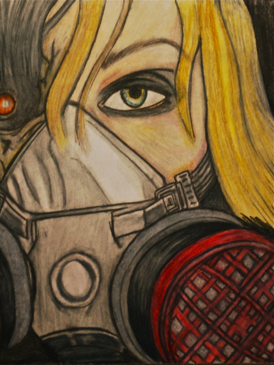 900x1199 Cute Girl Gas Mask Drawing Pictures And Ideas On Meta Networks - Gas Mask Girl Drawing