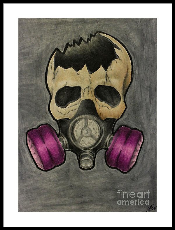 600x790 Gas Mask Skull Framed Print - Gas Mask Skull Drawing